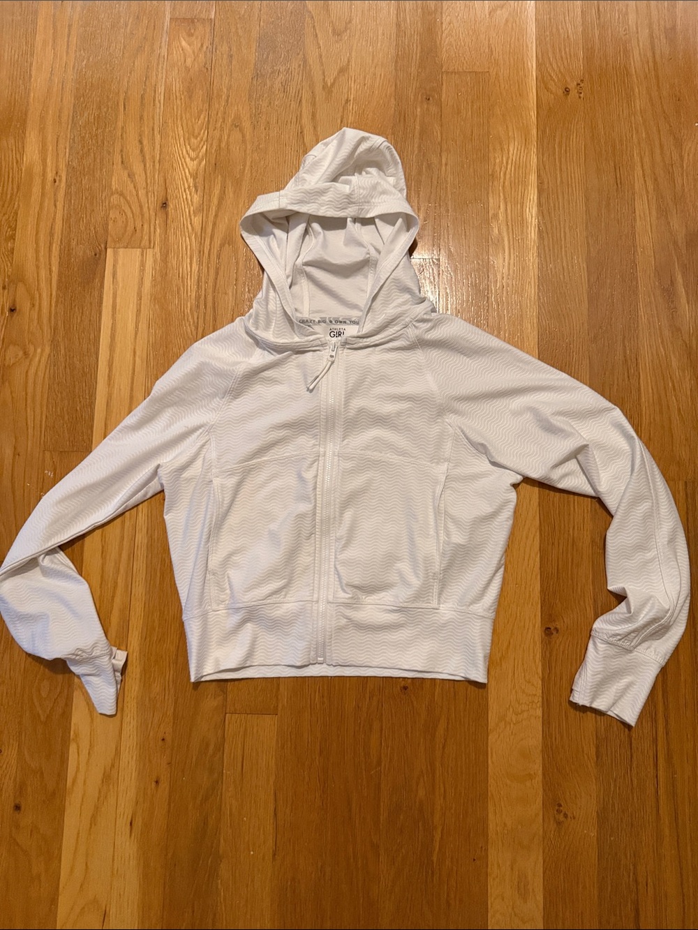 Athleta White Hooded Zip Utility Jacket
